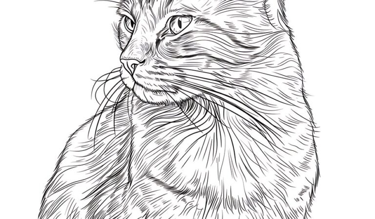 Cat Coloring Pages For Adult