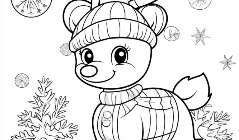 Free Happy christmas coloring pages for kids