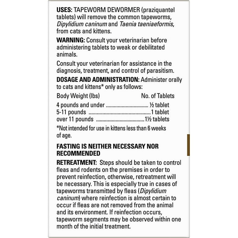 Bayer Tapeworm Dewormer for Dogs Dosage