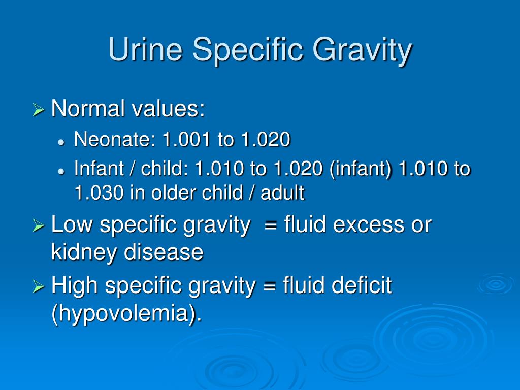 Child Urine Specific Gravity Normal Range
